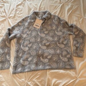 Half Shadow Gray Paisley Long Sleeve Shirt